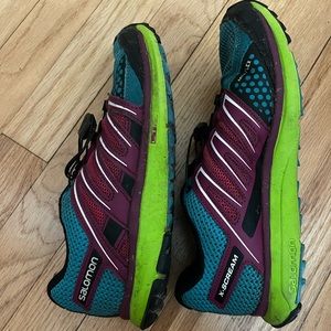 Salomon colorful trail running shoes